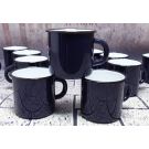 12 cobalt blue enamel mugs, HEAVY DUTY QUALITY.