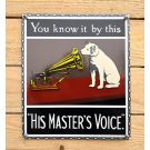 His Masters voice enamel sign