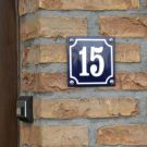 Enamel House number curved with frame