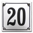 White enamel House number