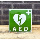 AED Enamel Sign - Automated External Defibrillator