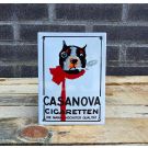 Casanova white enamel sign
