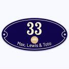 Doorbell house number oval with text