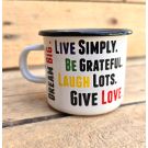 Enamel mug Life Live