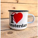 Enamel mug I love Amsterdam
