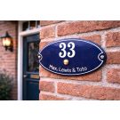 Doorbell house number oval with text
