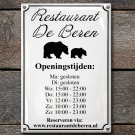 Enamel Business Sign with Opening Hours