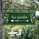 double sided enamel sign with wall frame