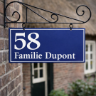 Double-sided enamel sign with family name fully customized