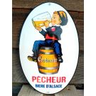Centenaire Pecheur biere d'alsace enamel sign
