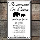 Enamel Business Sign with Opening Hours