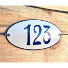 House number oval with colored edge