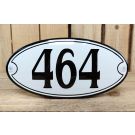House number oval with frame and colored edge