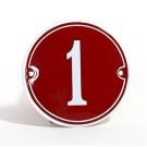 House number round with frame and edge