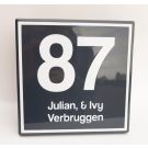 Modern house number with familyname model Bloomingdale