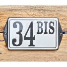 Rectangular enamel house number with frame
