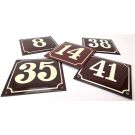 House numbers convex with frame red/cream remainder