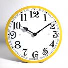 Enamel clock white with yellow edge