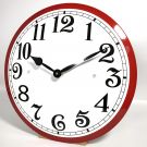 Enamel clock white with red edge