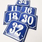 Mediterranean house number azure blue