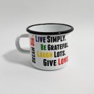 Enamel mug Life Live