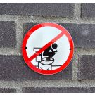 Do not stand on the toilet prohibition sign