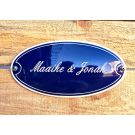 Name sign convex with frame + colored edge line 