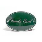 name sign curved with frame + edge oval