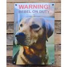 Personalized pet warning sign enamel
