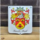 Shield-shaped family crest