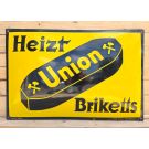 Union Briketts enamel sign