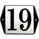Flat enamel house number model ear