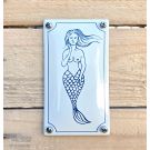 Mermaid toilet sign enamel