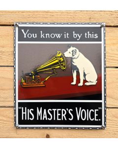 His Masters voice enamel sign
