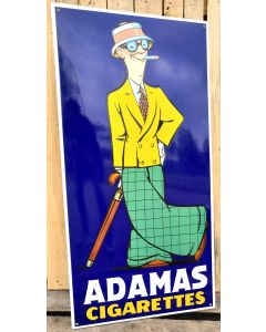 Enamel advertising sign Adamas Cigarettes BIG