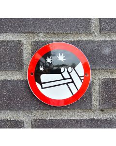 Forbidden to smoke weed joints prohibition sign