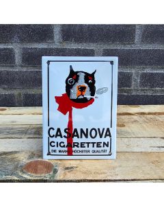 Casanova white enamel sign