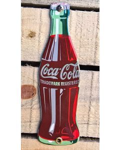 Coca Cola bottle shaped enamel