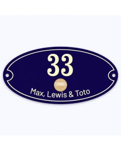 Doorbell house number oval with text