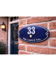 Doorbell house number oval with text
