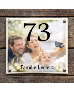 Enamel namesign with photo
