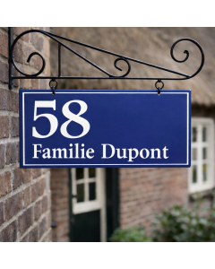 Double-sided enamel sign with family name fully customized
