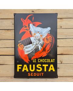 Emaljskylt – Le Chocolat Fausta