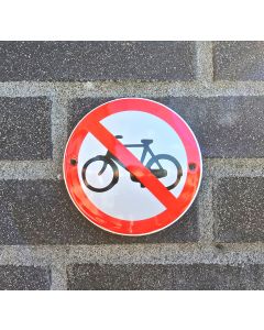 Forbidden to cycle prohibition sign
