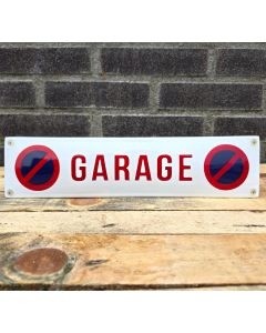 Garage enamel sign