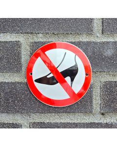 Forbidden to wear stiletto heels prohibition sign
