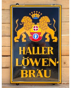 Haller Löwen Brau enamel sign old