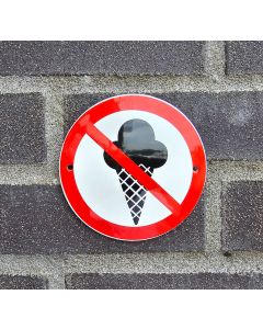 Ice cream prohibition sign