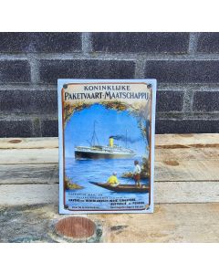 Pakketvaart enamel sign