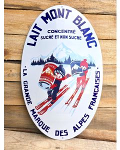 Enamel Advertising Sign Lait Mont Blanc